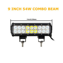 Barre lumineuse LED 9 pouces 54W sans fil, faisceau Combo Spot et Flood, noir, pour voiture 4x4 et camion
