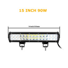 Barre lumineuse LED 15 pouces 90W sans fil, Combo Spot et Flood, Boîtier aluminium noir, IP67 pour voiture 4x4 et camion