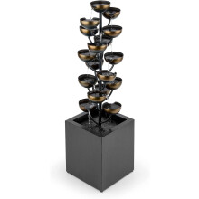 Blumfeldt Joshua Tree, fonte de jardim com cascata de água, metal, 17 recipientes, 26x95x26 cm