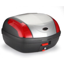 SATKIT Baú de Moto 46 litros, Prata, Polipropileno, Capacidade para 2 Capacetes, 55x42x32 cm