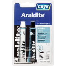 Ceys Araldite adesivo bicomponente para metais, soldador a frio, alta resistência, azul, conjunto de 2 de 15 ml