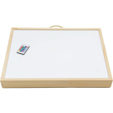 Mesa de Luz Montessori, com Manual de Atividades, madeira de pinho, para aprendizagem e criatividade