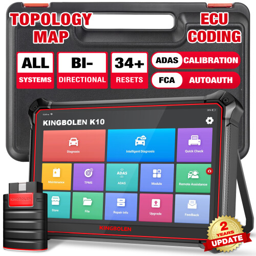 KINGBOLEN Scanner bidirectionnel K10 Pro, outil de diagnostic complet, codage ECU et 41 réinitialisations