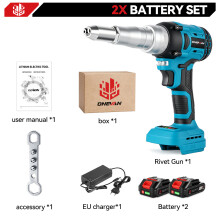 ONEVAN draadloos klinknagelpistool, 720W, 20000N trekkracht, borstelloze motor, voor Makita 18V accu