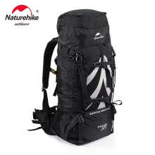 Naturehike rugzak, 70L, zwart, met ondersteuningssysteem voor wandelen en kamperen