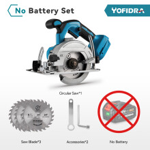 YOFIDRA cirkelzaag, 125 mm, borstelloos, draadloos, 0-45 graden verstelbaar, voor hout en PVC