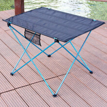 OnBuy klaptafel, 76x56x52 cm, aluminium en nylon, blauw, voor picknicken en kamperen