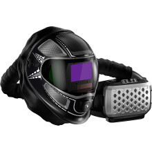 ANDELI PAPR lashelm, automatisch verduisterend, met luchtzuiverend gasmasker en LED-verlichting