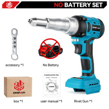 ONEVAN klinknagelpistool, borstelloos, 20000N trekkracht, voor Makita 18V accu, zonder batterij