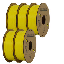 KINGROON Filament PLA 1.75mm, 300m, Matériau d'impression 3D pour imprimante FDM, Lot de 5 bobines Jaune