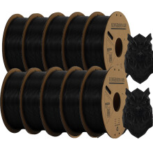 KINGROON Filament PLA 1.75mm, Lot de 10 bobines, Noir, pour imprimante 3D FDM