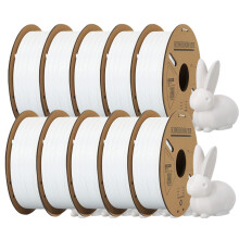 KINGROON Filament PLA 1.75mm pour Imprimante 3D, Lot de 10 Bobines Blanc