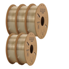 KINGROON Filament PLA pour imprimante 3D, 1.75mm, Lot de 5 bobines Transparent