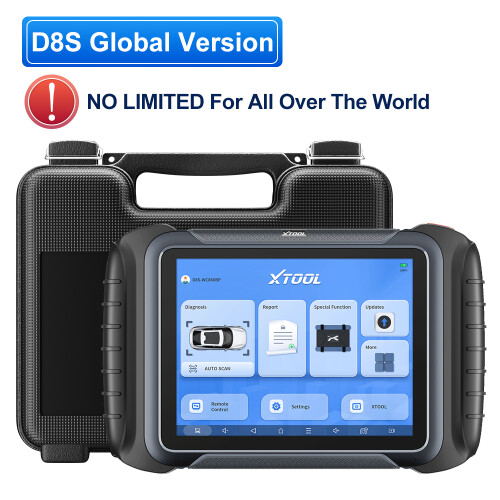 XTOOL D8S autodiagnosescanner, 8 inch tablet, bidirectionele controle, ECU-codering, globale versie