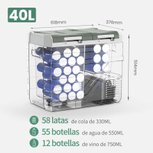 Alpicool NLS, Réfrigérateur Portable 40L, Double Zone avec Compresseur, 12V/24V DC et 100-240V AC, pour Camping