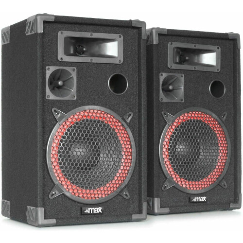 MAX XEN-3508, conjunto de 2 altifalantes passivos PA de 3 vias, 500W, 8 polegadas, preto