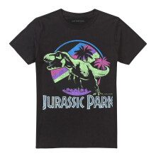 (XL, Black) Jurassic Park Unisex Adult Retro T-Rex T-Shirt