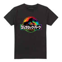 (XL, Black) Jurassic Park Unisex Adult Kanji Tie Dye Logo T-Shirt