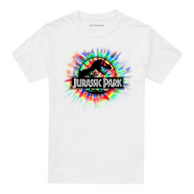 (XL, White) Jurassic Park Unisex Adult Explosion Tie Dye T-Shirt
