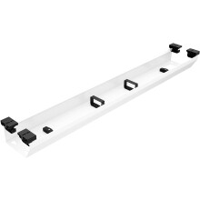 Passacabos de metal para escritório, aço branco RAL 9016, 1824 mm, gestão de cabos para montagem sob mesa