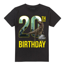 (M, Black) Jurassic Park Unisex Adult T-Rex 20th Birthday T-Shirt