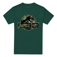 (3XL, Hunter Green) Jurassic Park Unisex Adult Dinosaur Camo T-Shirt