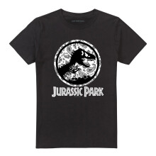 (S, Black) Jurassic Park Unisex Adult Paisley Logo T-Shirt
