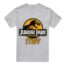 (S, Athletic Heather) Jurassic Park Unisex Adult Staff T-Shirt