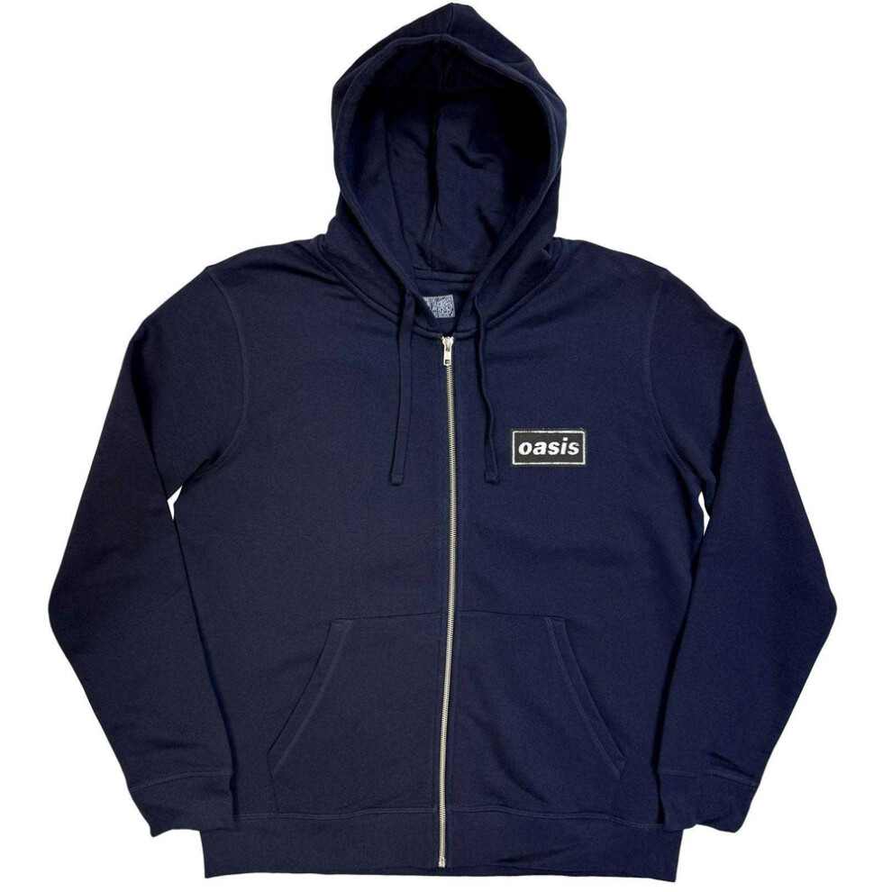 Oasis (Xl, Navy Blue) Unisex Adult Stencil Full Zip Hoodie