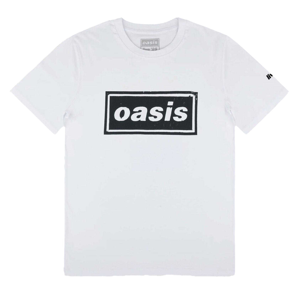 Oasis (M, White) Unisex Adult Stencil Logo T-Shirt