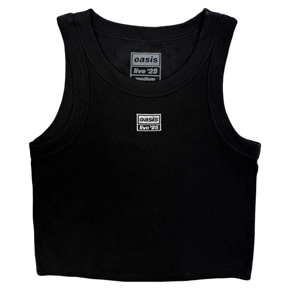 Oasis (Xs, Black) Unisex Adult Live '25 Embroidered Vest Top