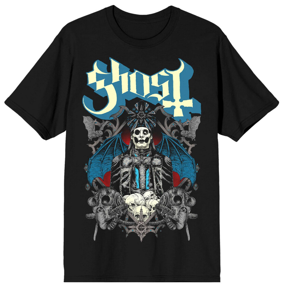 Ghost (M, Black) Unisex Adult Ghouls & Skulls T-Shirt