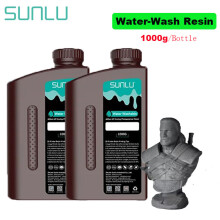 SUNLU Résine 3D Lavable à l'eau Gris foncé, 405nm pour Imprimante SLA/DLP/LCD