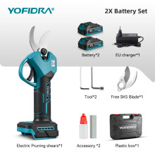 YOFIDRA Sécateur électrique sans fil, 2 vitesses, lame acier SK5, compatible batterie Makita 18-21V