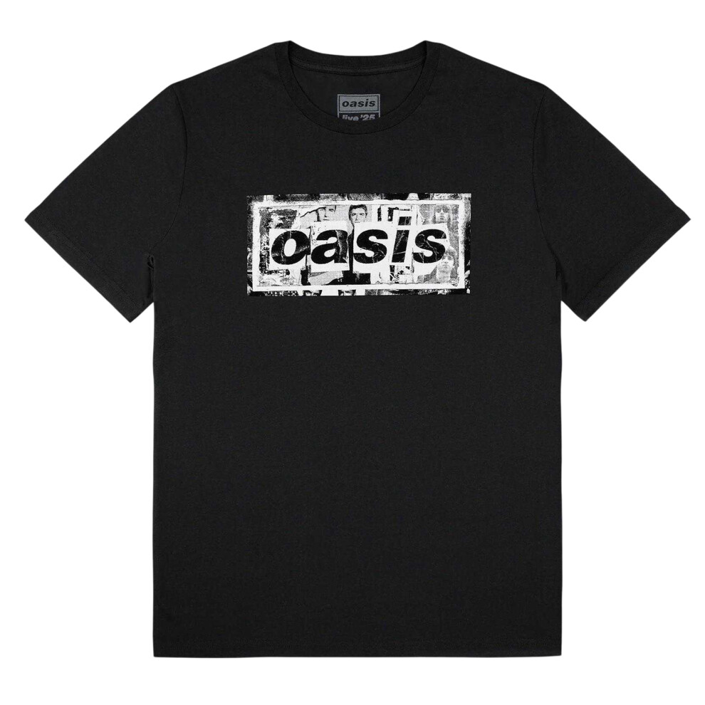Oasis (Xxl, Black) Unisex Adult Live '25 World Tour Collage Back Print T-Shirt