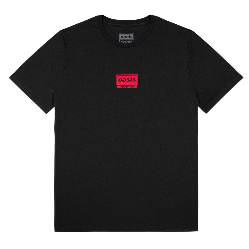 Oasis (Xs, Black) Unisex Adult Cardiff 5 July Event Back Print T-Shirt
