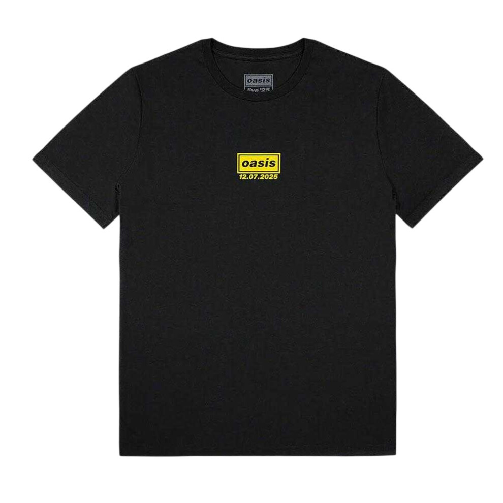 Oasis (Xl, Black) Unisex Adult Manchester 12 July Event Back Print T-Shirt