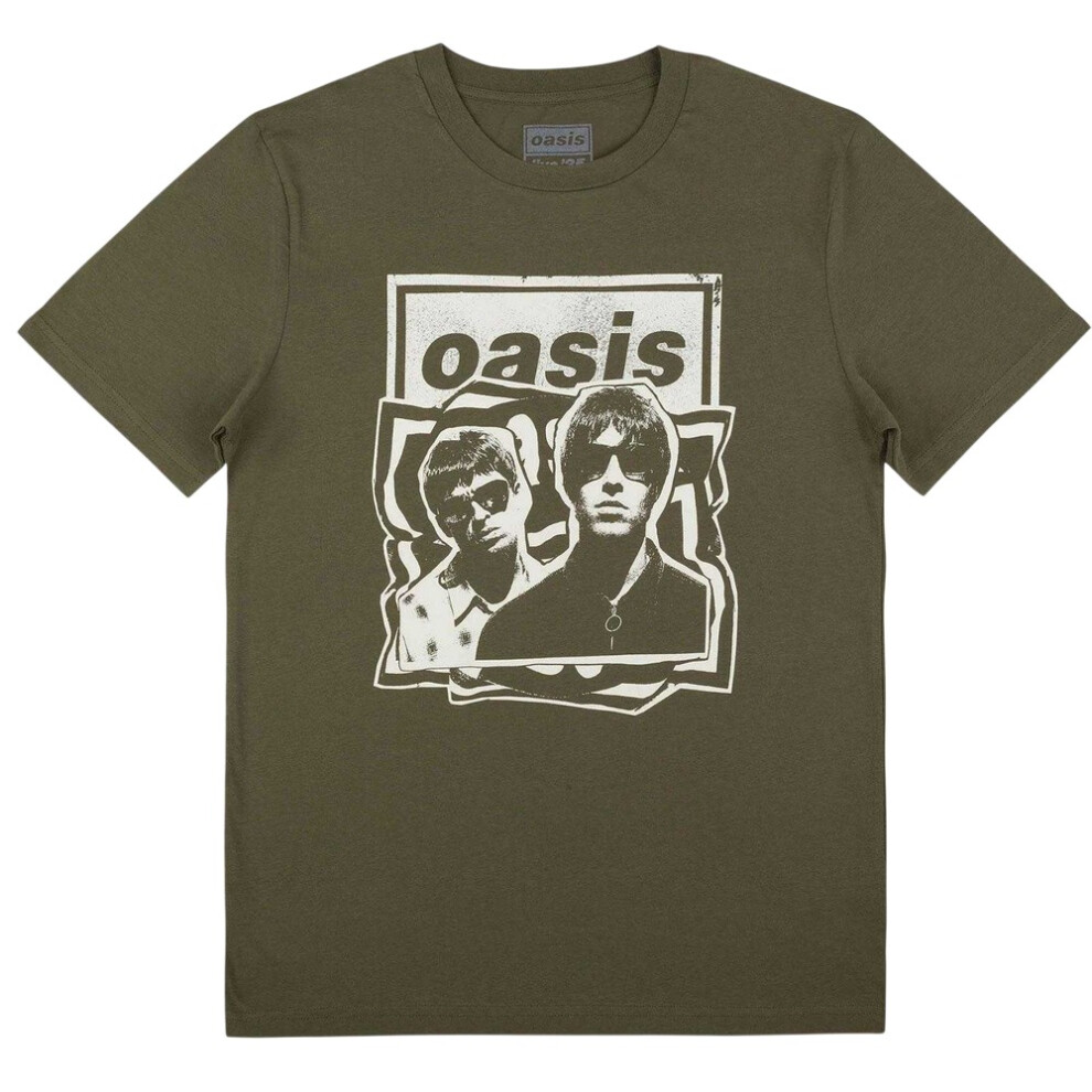 Oasis (M, Khaki Green) Unisex Adult Cut Out Photo Print T-Shirt
