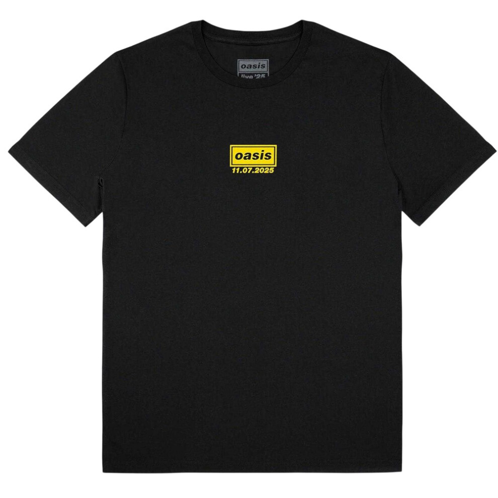 Oasis (3Xl, Black) Unisex Adult Manchester 11 July Event Back Print T-Shirt