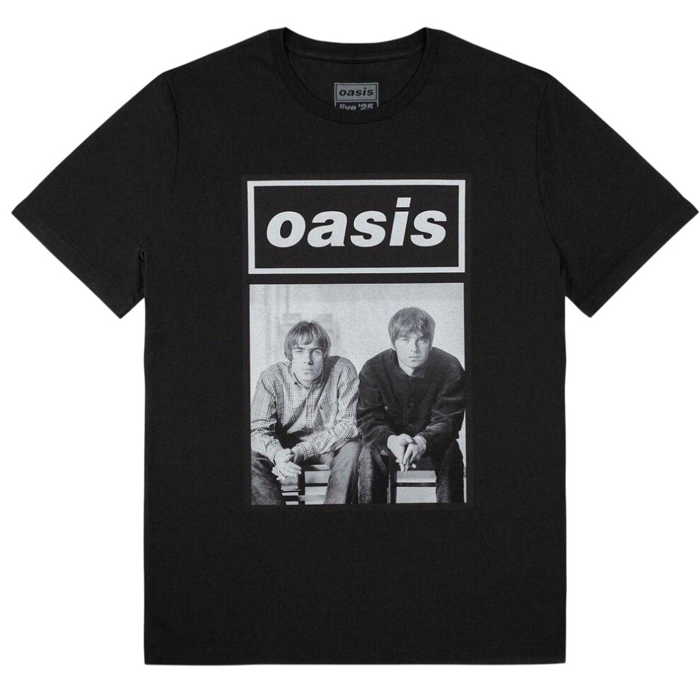 Oasis (M, Black) Unisex Adult Wonderwall Live 25 World Tour Back Print Regular T-Shirt
