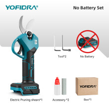 YOFIDRA Sécateur électrique sans fil, 2 vitesses, lame acier SK5, compatible batterie Makita 18-21V
