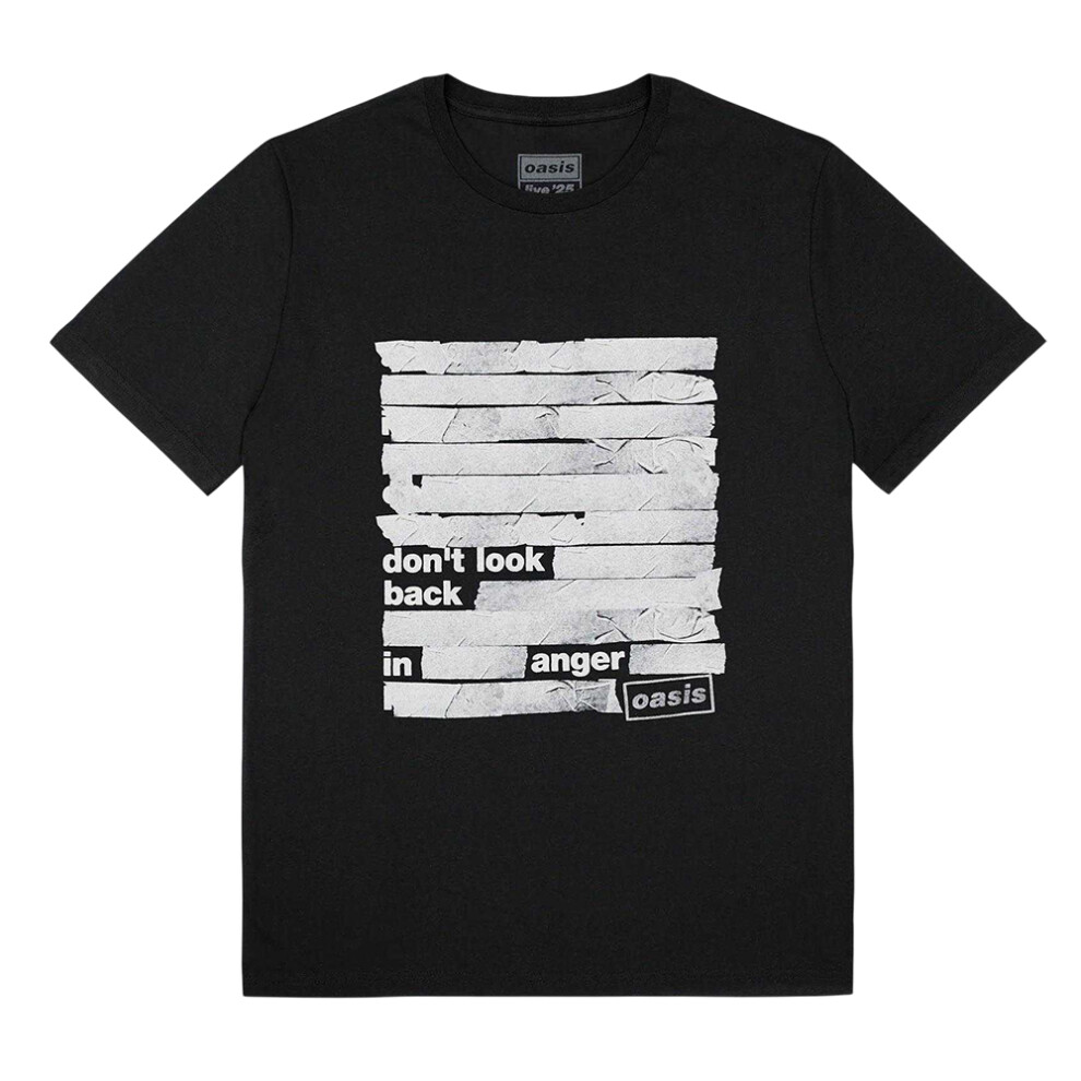 Oasis (Xl, Black) Unisex Adult Don't Look Back In Anger Tape T-Shirt