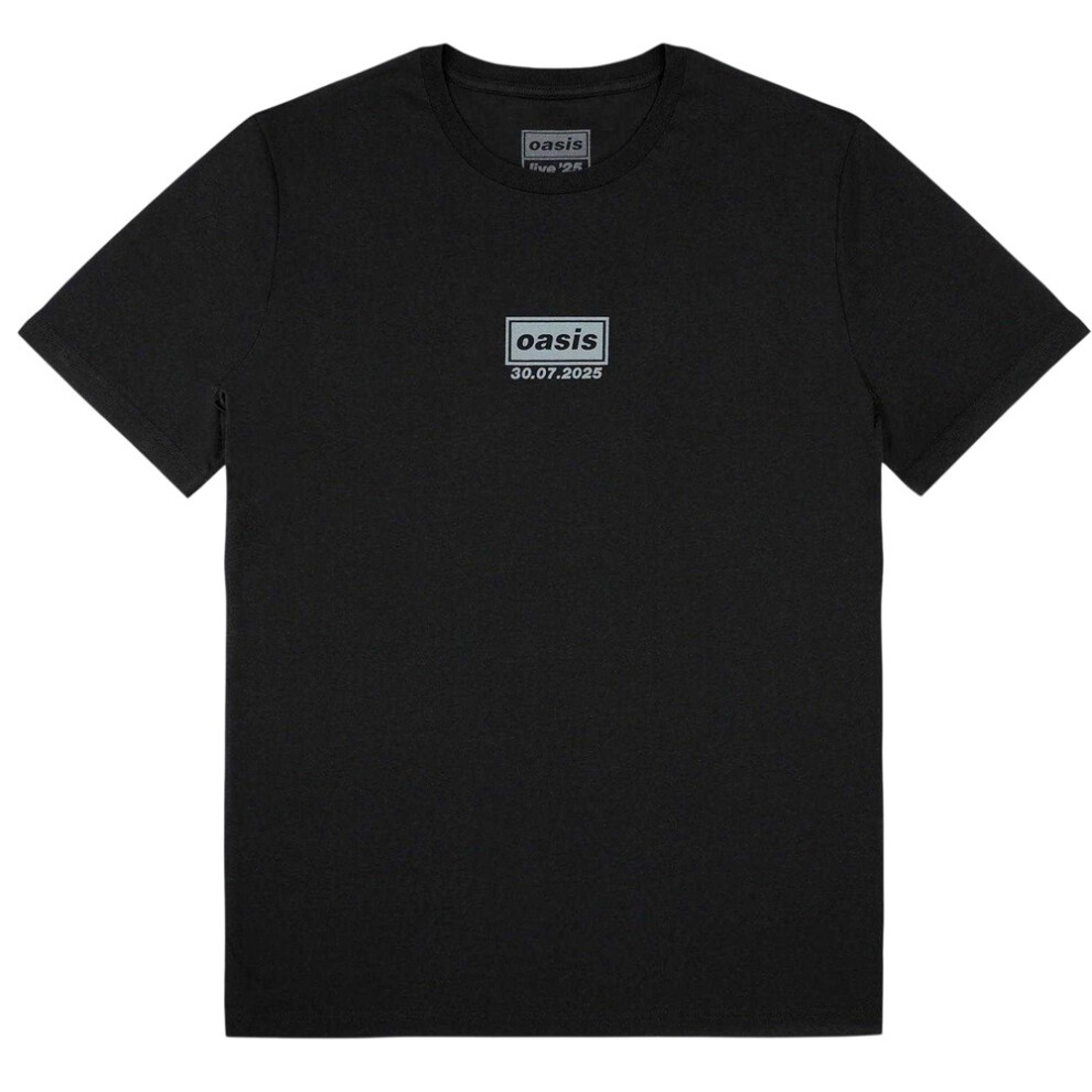Oasis (L, Black) Unisex Adult London 30 July Event Back Print T-Shirt