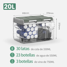 Alpicool NLS, Réfrigérateur portable 20L, Double zone, Compresseur, 12/24V DC et 100-240V AC, Camping