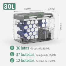 Alpicool Réfrigérateur Portable 30L, Double Zone à Compresseur, 12V/24V DC et 100-240V AC, pour Camping