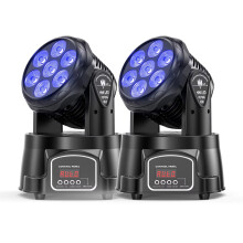 Yiflamefly Projecteurs à Tête Mobile 105W, Lot de 2, LED RGBW DMX512, pour DJ Disco et Mariage