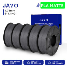 JAYO Filament pour imprimante 3D PLA Mat Gris, 1.75mm, +/-0.02mm, 100% sans bulle