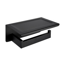 BagnoLux Toilettenpapierhalter, Wandmontage, Edelstahl, Schwarz