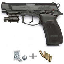 ASG Thunder 9 Pro LÁSER, Pistola de Ar Comprimido CO2, Balins de Aço Calibre 4.5mm, Réplica com Acessórios