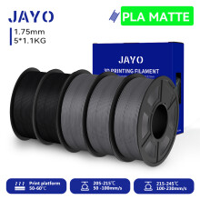 JAYO Filament PLA Mat 1.75mm, Noir et Gris, Sans bulle, Biodégradable pour Imprimante 3D